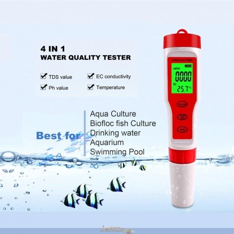 4 in 1 TDS/EC/PH/Temperature  Digital Water Quality Monitor Tester